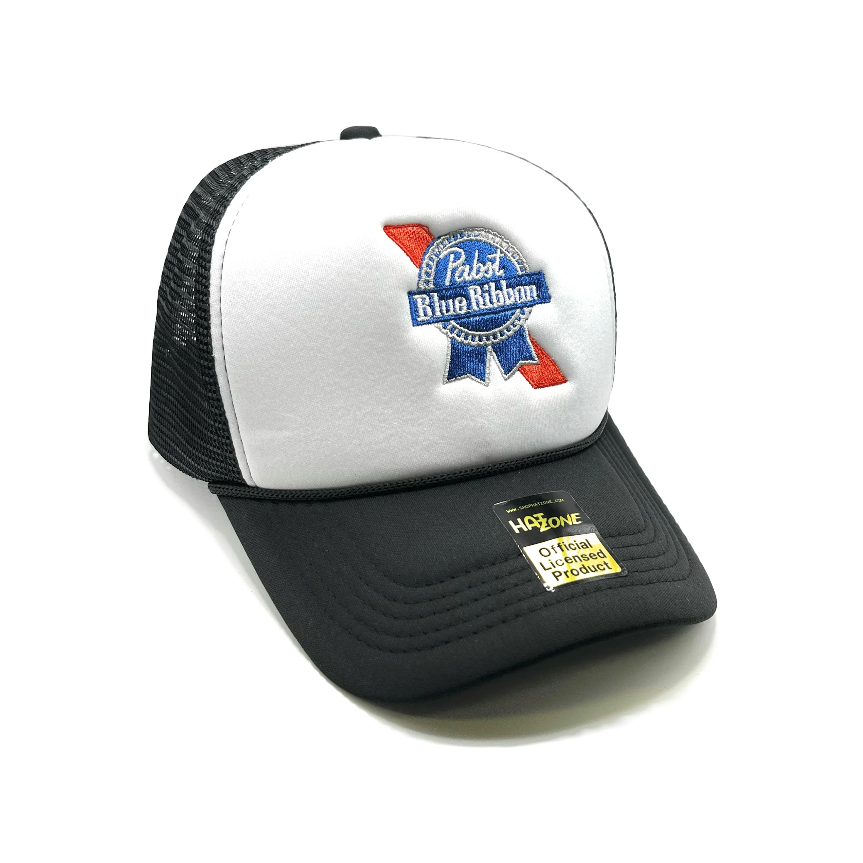 Blue Ribbon Mesh Trucker Snapback (White/Black)