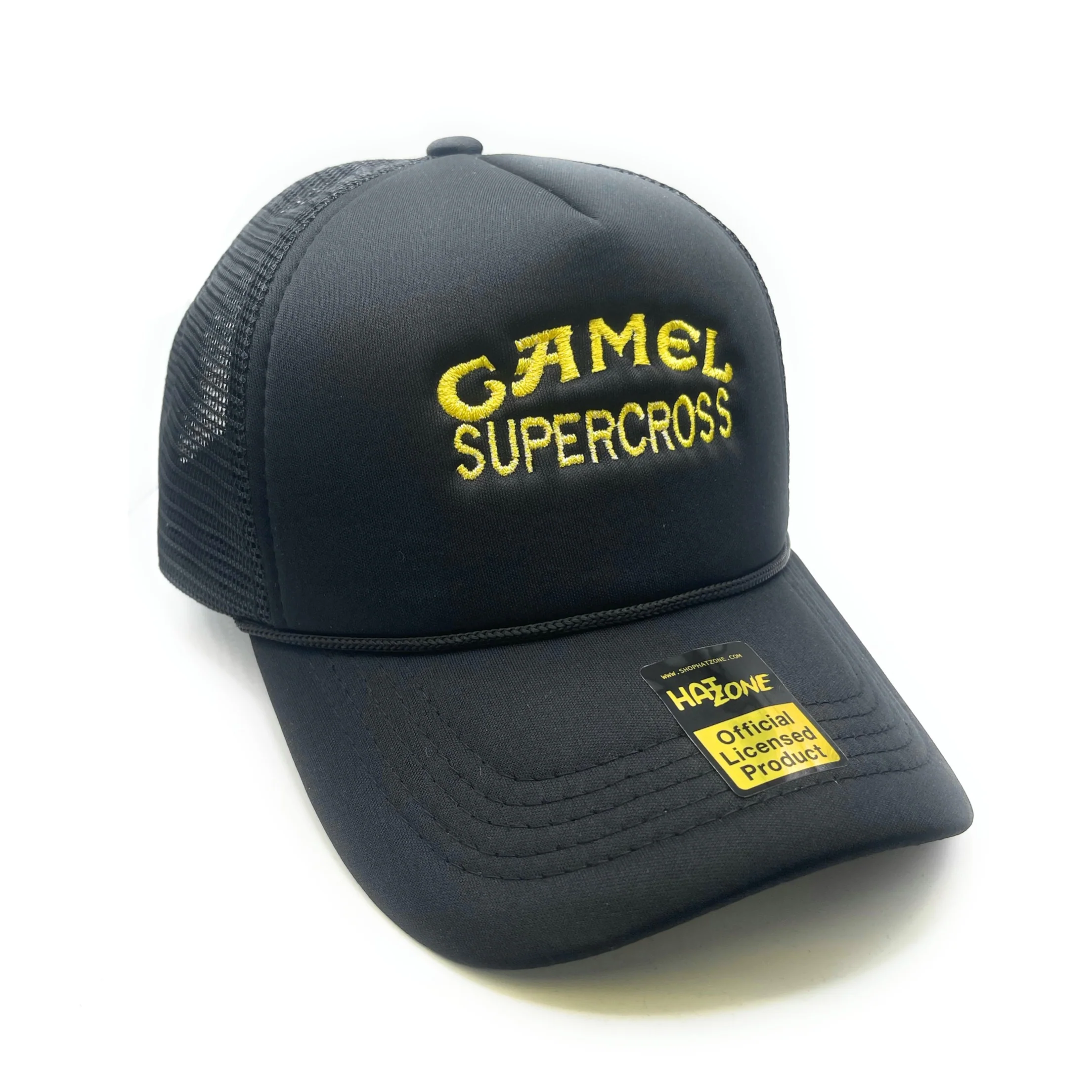 Camel Mesh Trucker Snapback (Black)