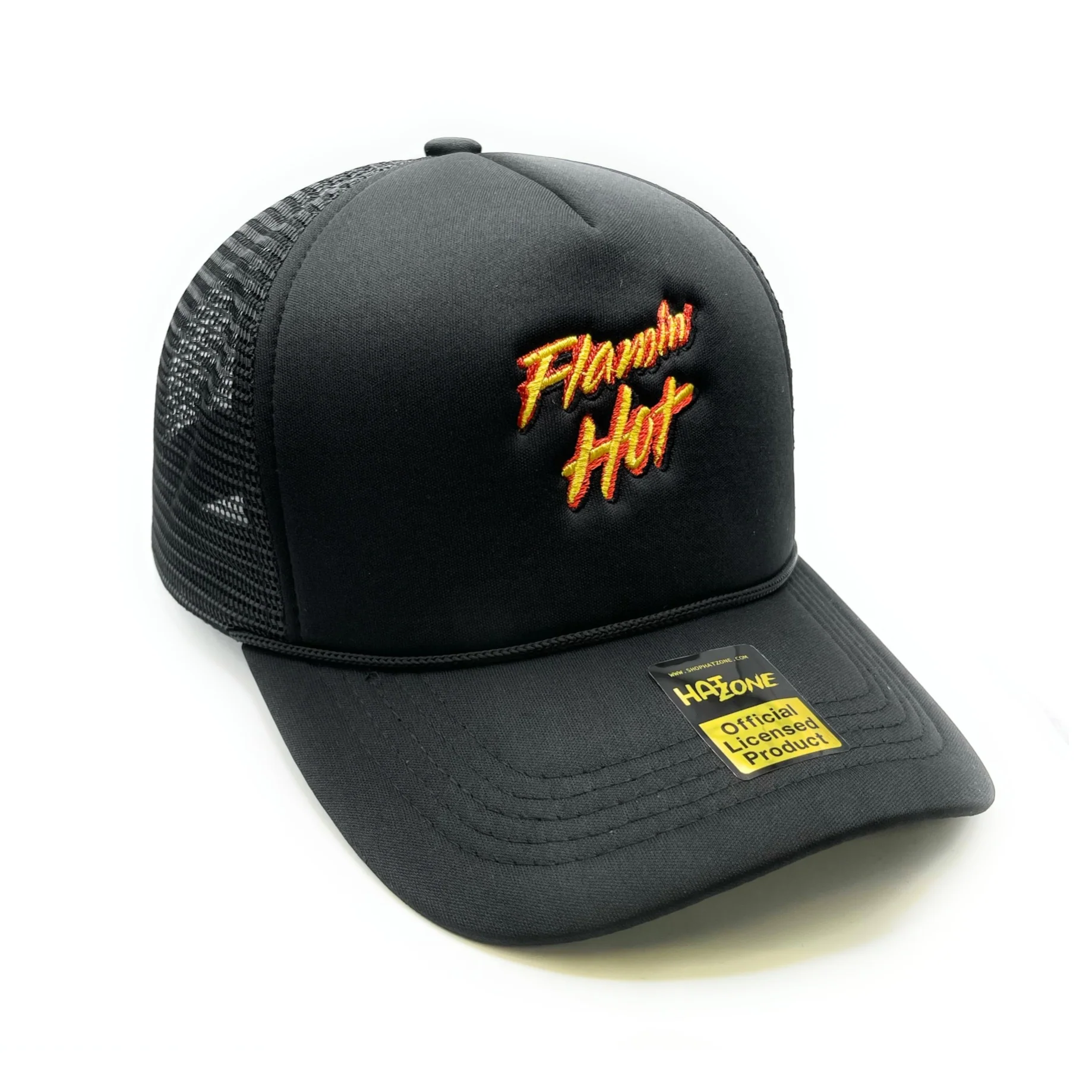 Flamin Hot Mesh Trucker Snapback (Black)
