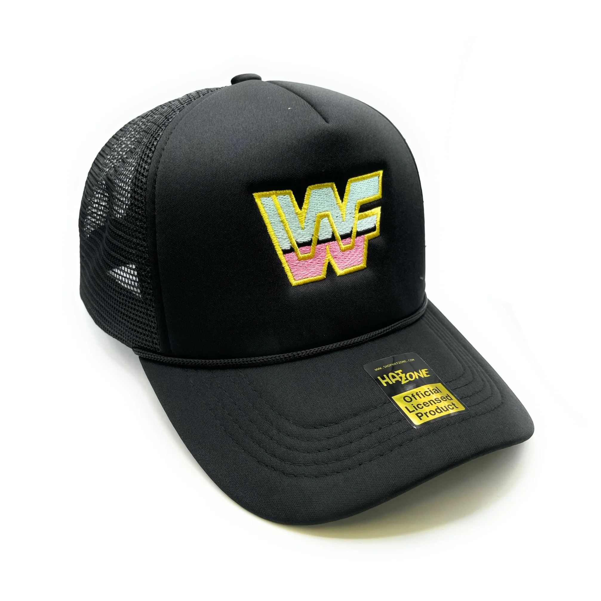Retro 80s Wrestling Mesh Trucker Snapback (Black)