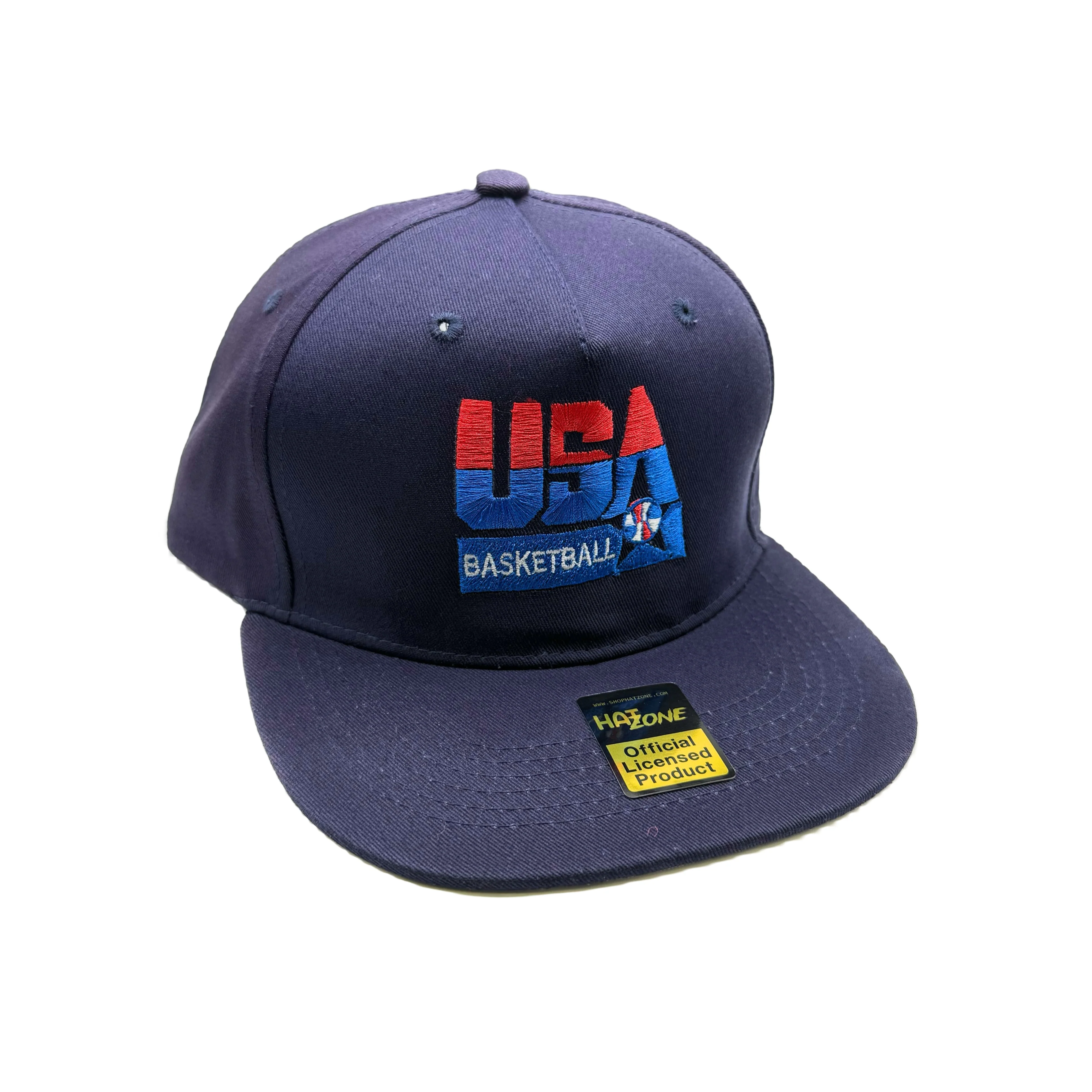 Retro Dream Team Flat Brim Snapback (Navy Blue)