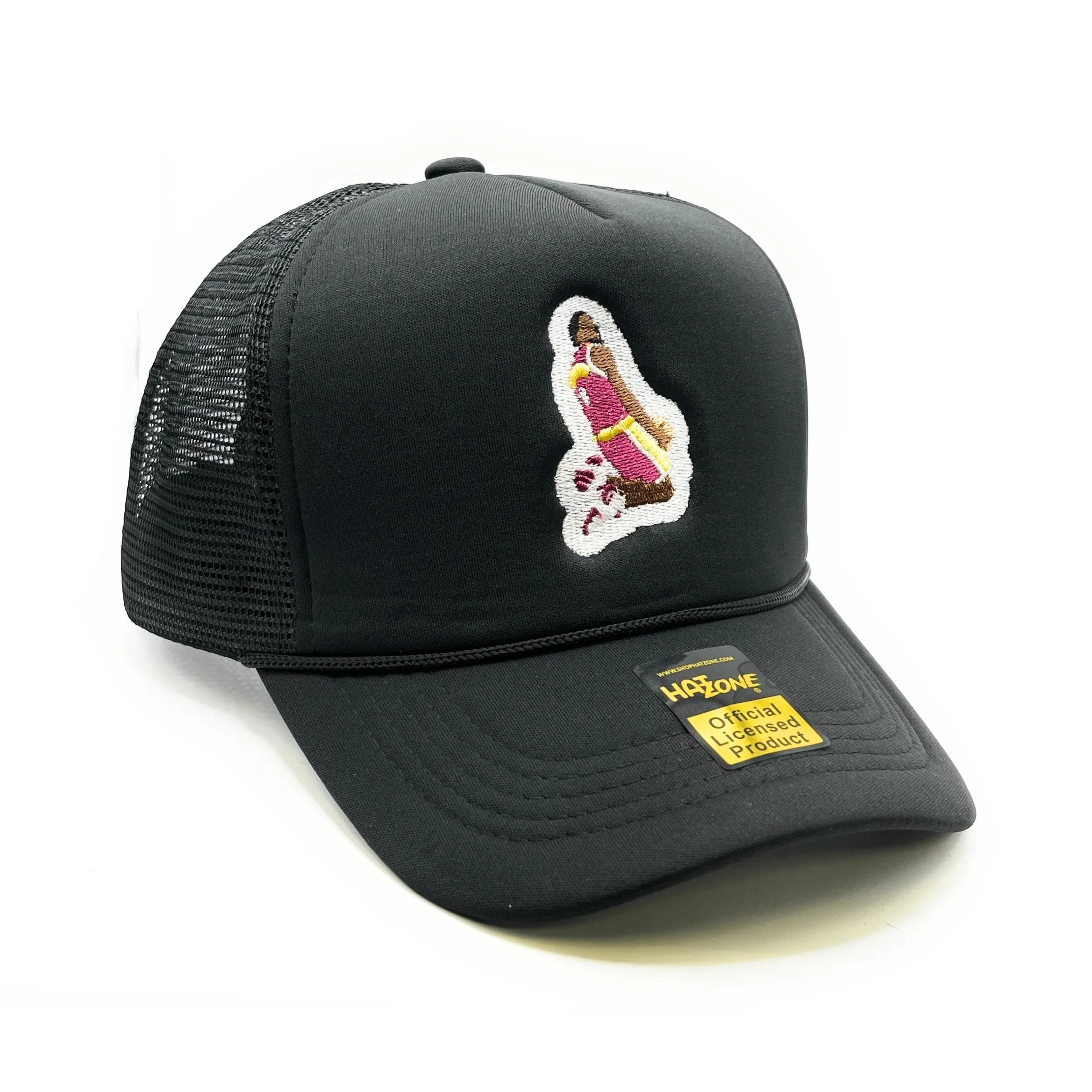 Reverse #8 Mesh Trucker Snapback (Black)