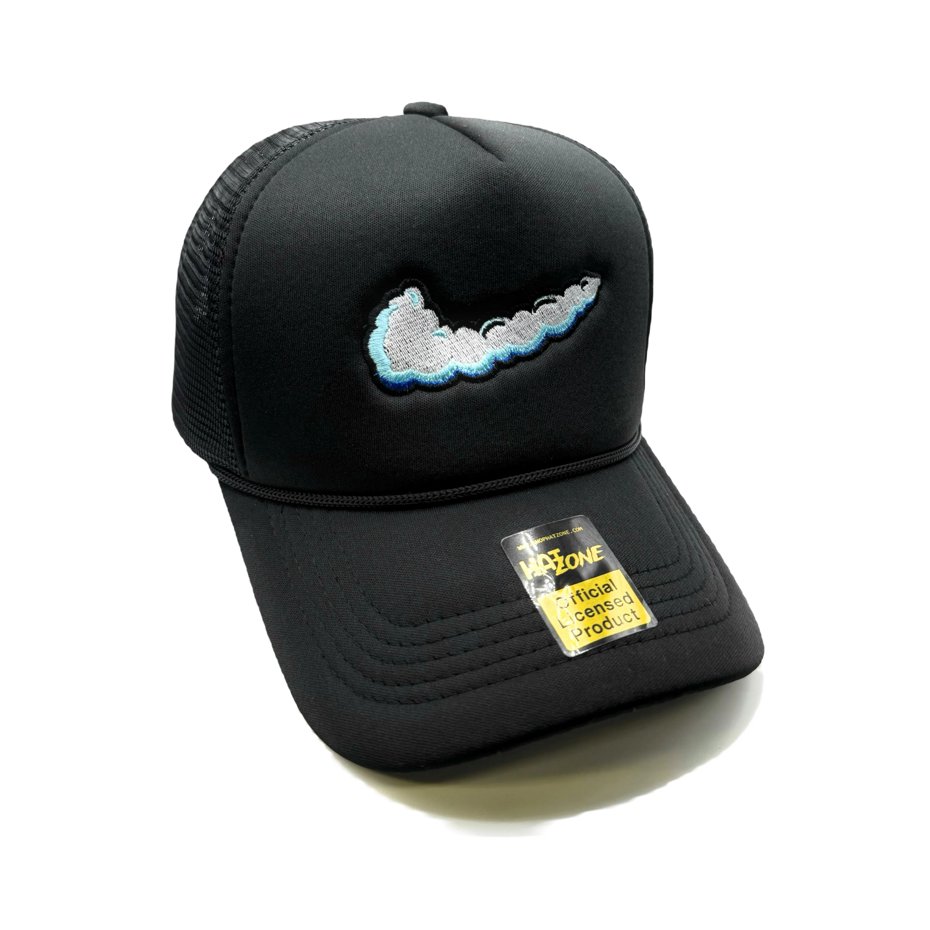 Smoke Cloud Mesh Trucker Snapback (Black)